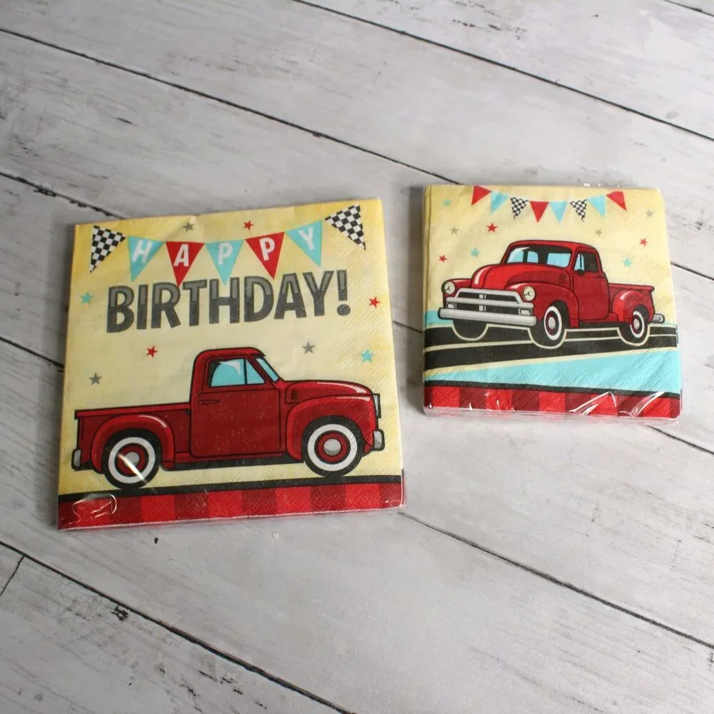 Vintage Pickup Truck Paper Plates Cups Party Supplies All Occasion Birthday